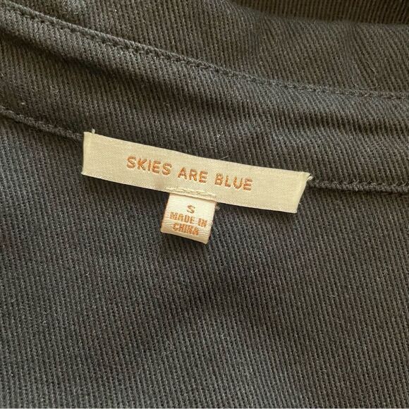 Stitch Fix Skies are Blue Black Long Sleeve Snap Button Utility Jumpsuit Small - Picture 8 of 9